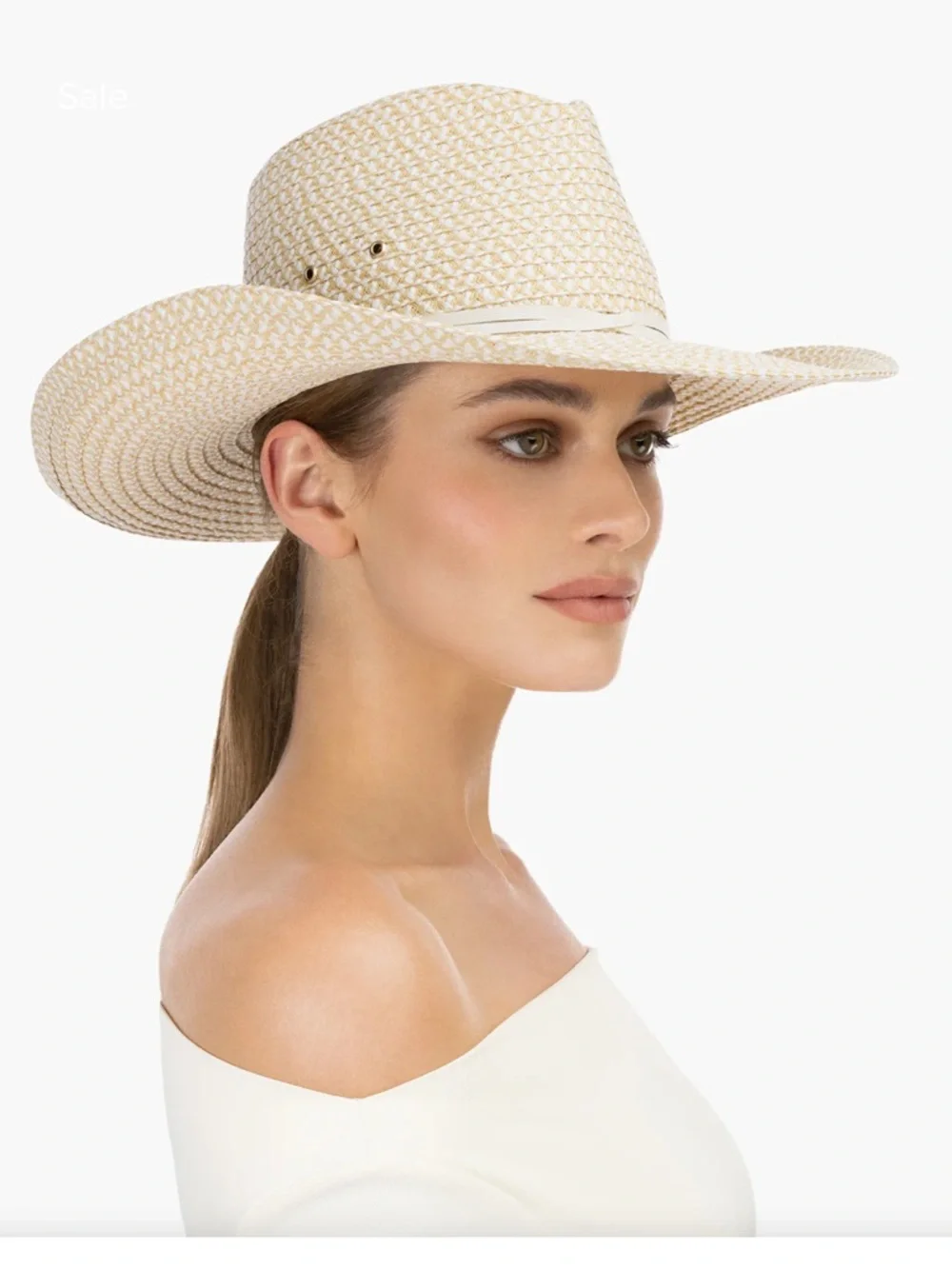 Eric Javits Western Straw Hat - Picture 1 of 10